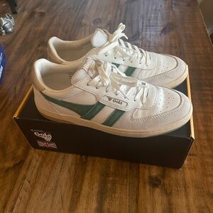 Gola Hawk White and Green Sneakers